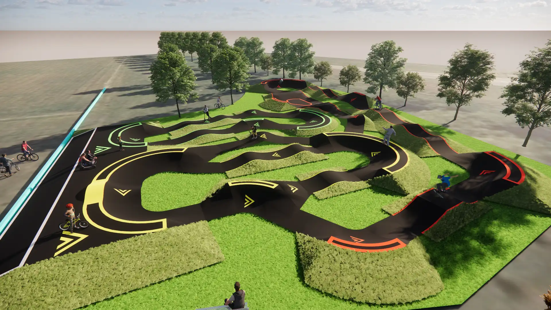 modélisation 3D pump track newbee projet eslettes